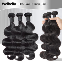 Welheifa Brazilian body wave 18-inch bundle with smooth texture and volume.