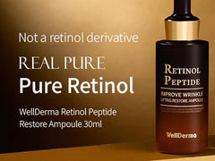 WELLDERMA serum pump close-up highlighting quick absorption for layering.