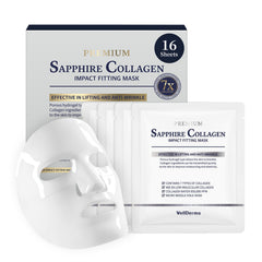 WellDERMA Sapphire collagen mask packaging shows premium hydration for daily care
