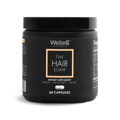 WelleCo The Hair Elixir bottle close-up highlighting a nourishing hair care ritual