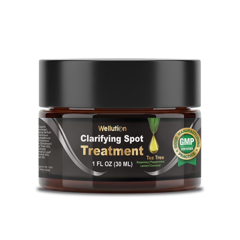 WELLUTION cystic acne spot treatment tin ready for quick spot care and portable use.