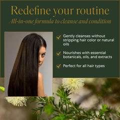 WEN Tea Tree Cleansing Conditioner bottle label with rosemary and aloe