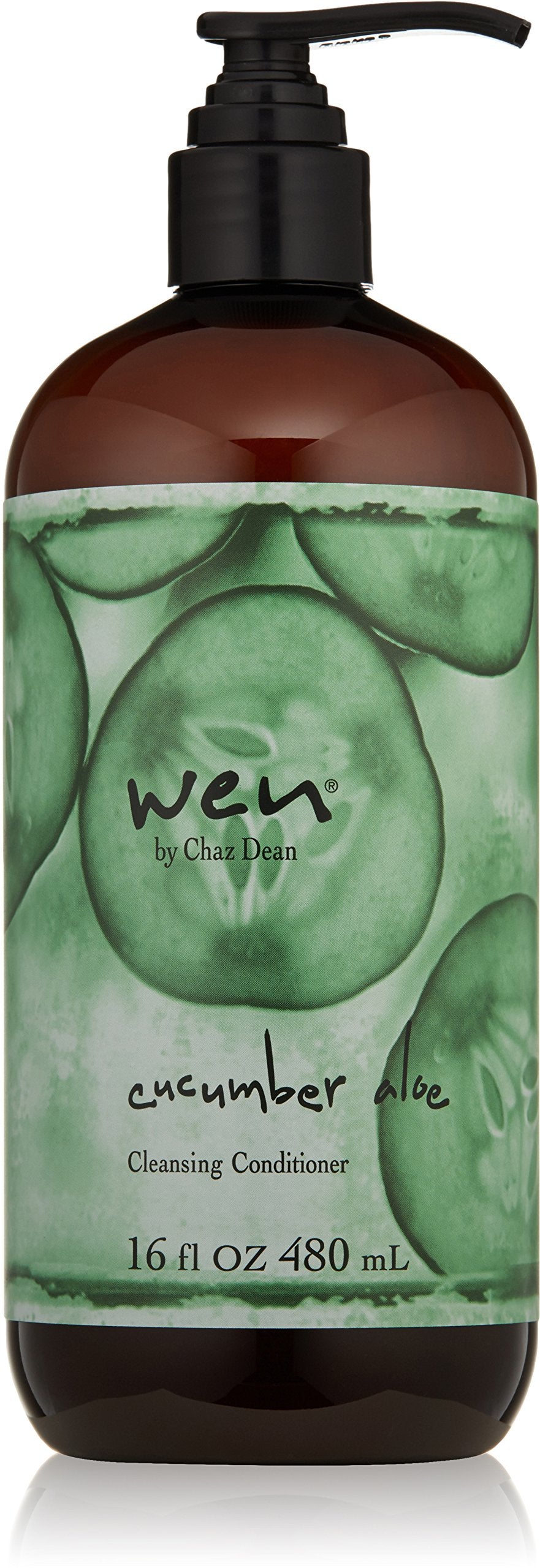 WEN Cucumber Aloe Cleansing Conditioner bottle front, a refreshing clarifying cleanse for all hair types.