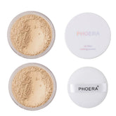 WenFeng PHOERA setting powder 2-pack close-up shows smooth texture for a refined finish