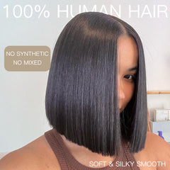 WEQUEEN 4x4 skin-like lace bob wig blends with skin tone for seamless edges