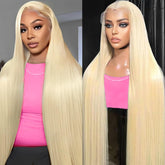 werkueen 32 inch 613 lace front wig showing natural scalp for daily wear