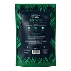 Closeup of Westlab Recover Epsom salts packaging for premium bath soak
