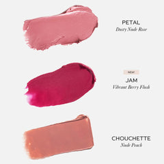 WESTMAN ATELIER Baby Cheeks Blush Stick Jam swatch for a vibrant berry flush and easy lip-cheek use.