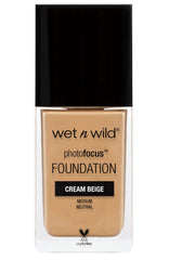 wet n wild Photo Focus Matte Foundation bottle front for camera-ready skin.