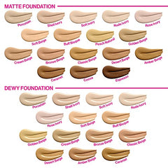 Wet n Wild Photo Focus Matte Liquid Foundation Amber Beige swatches show true color across undertones.