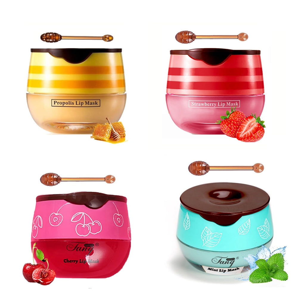 WFWJ Bee Lip Balm Honey Pot set packaging with four flavors