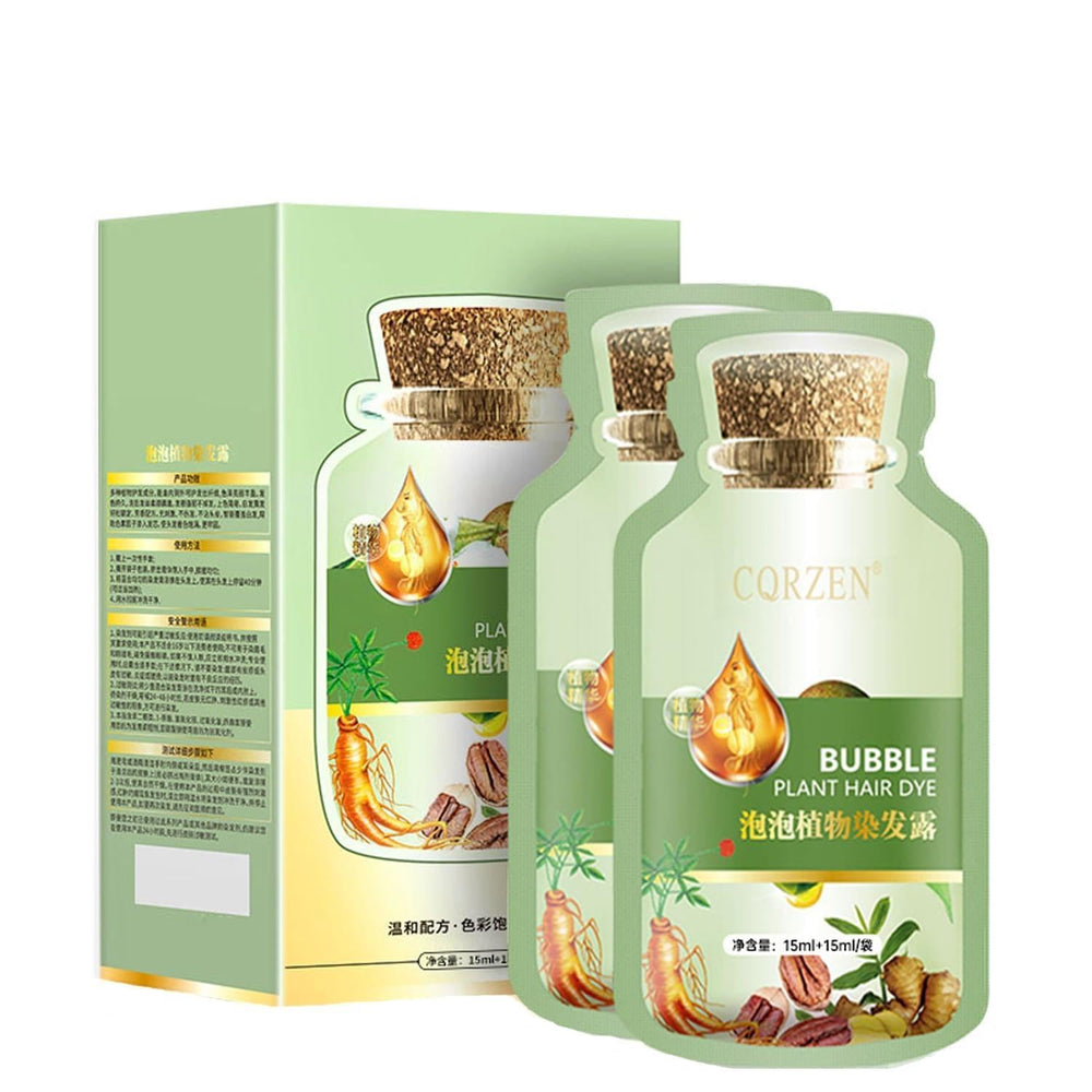 WFWJ Natural Bubble Hair Dye Shampoo bottle shows home color packaging for easy use.