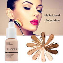 PHOERA Foundation 103 Warm Peach swatches; blends evenly for warm undertones.