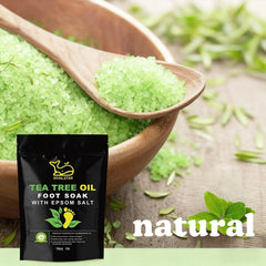 WHALSTAR tea tree oil foot soak with Epsom salt refreshes and hydrates feet.