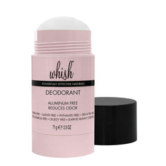 Whish deodorant packaging front shows clean, toxin-free formula.