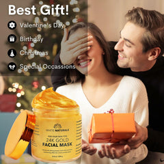 White Naturals 24K Gold Mask being applied for deep moisturizing