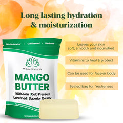 White Naturals Mango Butter on skin for everyday nourishment and softness.