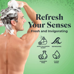 White Rain Apple Blossom lather indicates gentle cleansing and scent release
