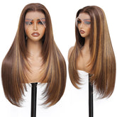 WIGAGA Honey Blonde 13x4 HD lace front wig offers natural look for everyday wear.