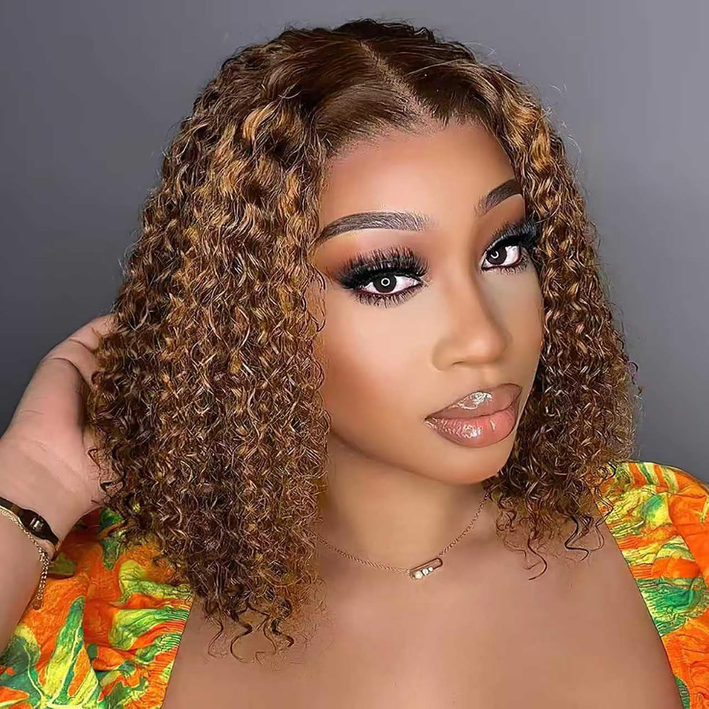 wigklee curly bob wig 200 density for full daily volume.