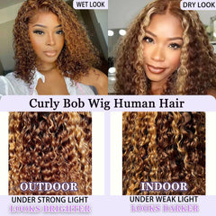 wigklee 14-inch short curly bob for versatile styling.
