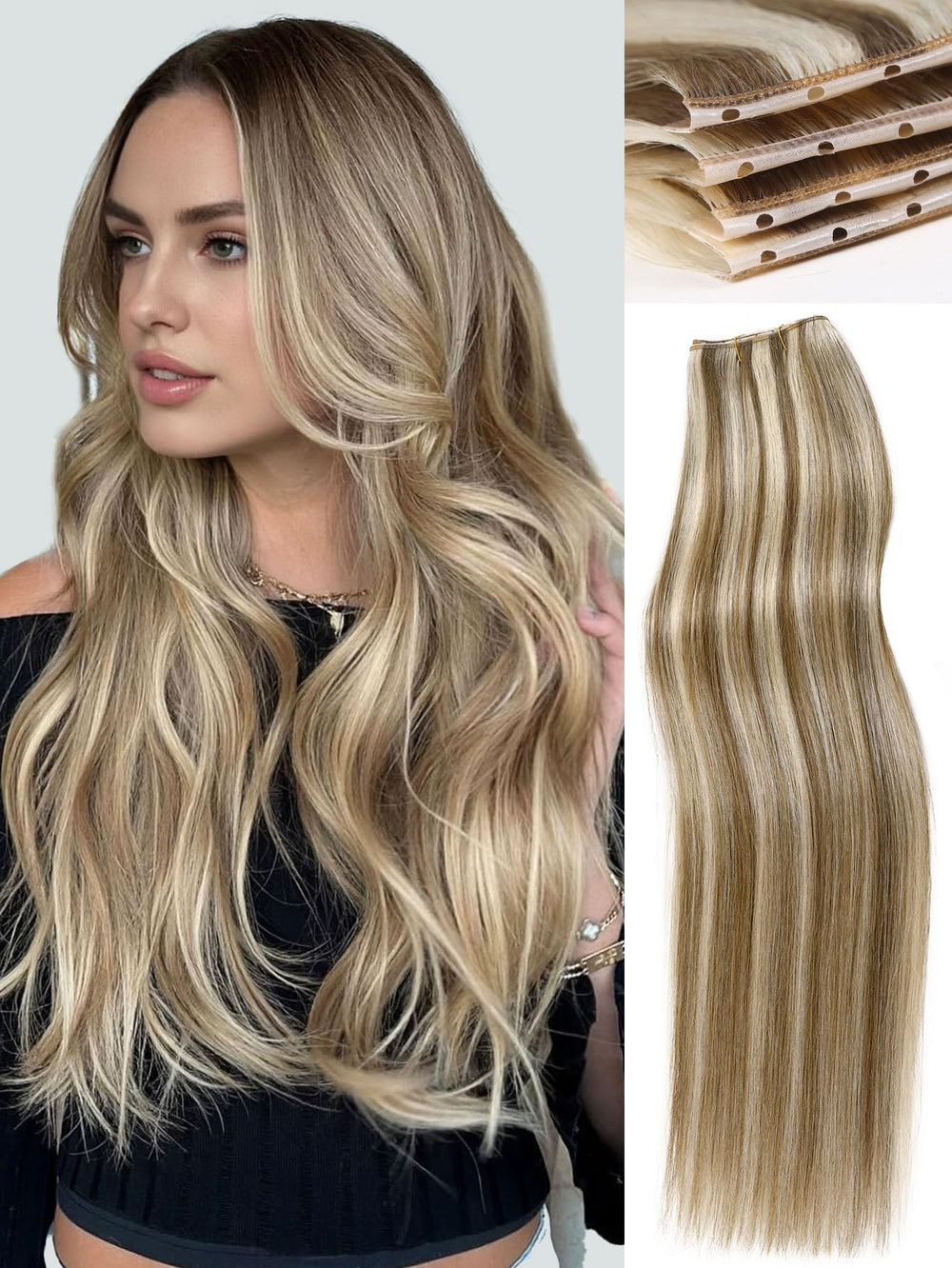 WIGNEE OVO 18-inch butterfly invisible weft close-up for seamless natural volume.