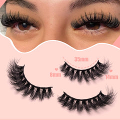 Wikbik Fluffy Mink Lashes packaging showing 14-pair multi-pack