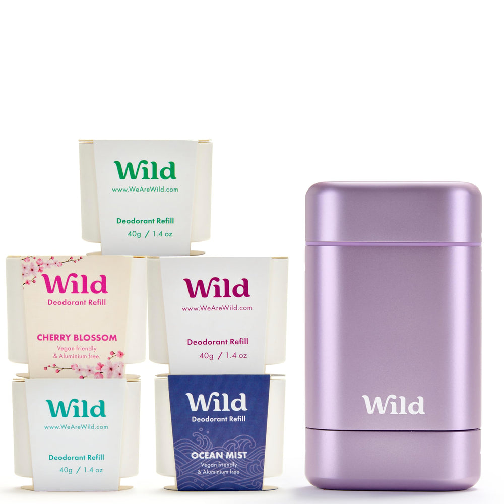 Wild Full Monty starter kit in purple case for on the go freshness.
