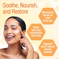 Wild Naturals Manuka Honey Moisturizer cream closeup shows fragrance-free formula for sensitive skin