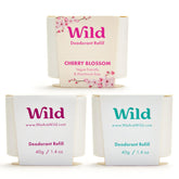 Wild refillable deodorant pack Fresh Cotton Sea Salt highlights a clean, long-lasting scent experience.