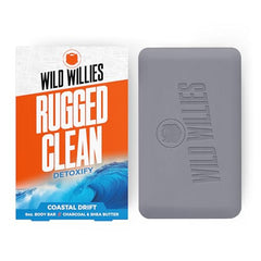 Wild Willies bar soap with coconut oil promotes soft, nourished skin after washing.