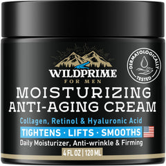 WildPRIME men's face moisturizer hydrates and smooths daytime skin.