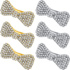 Willbond crystal rhinestone hair clip gold with secure alligator grip for formal wear
