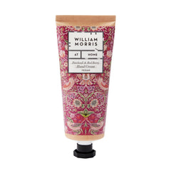 William Morris Strawberry Thief hand cream features patchouli red berry aroma for daily care.