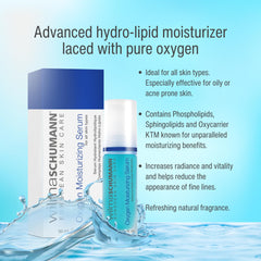 Close-up of Oxygen Serum texture highlighting lightweight, non-oily feel