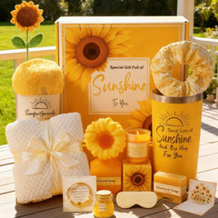 Close-up of the sunflower-themed box by WILZEIMY, ideal for gifting