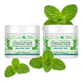 Winblot CHILLFLEX menthol cream jar close-up showing cooling relief for muscles.