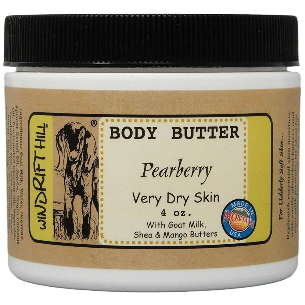 Windrift Hill 4oz body butter Pearberry nourishes dry skin for velvety hands and feet.