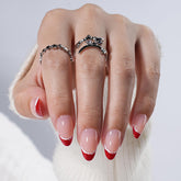 WiniBeauty Twinkle Red French Tip nails with glitter for festive, salon-style glam.
