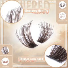 Winifred brown lash clusters 16-18mm provide dramatic volume and defined eyes