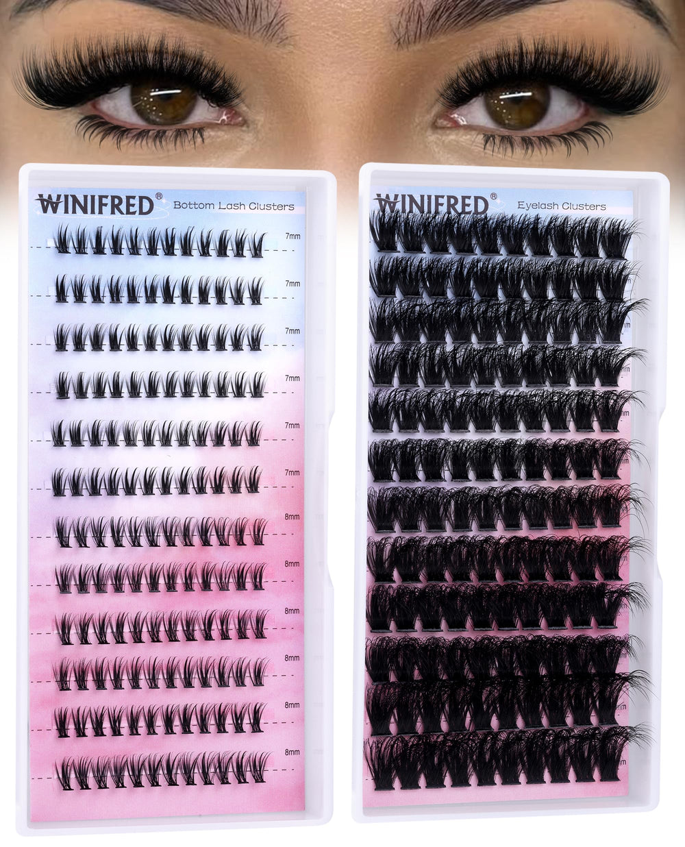 Winifred top lashes 120D fluffy for dramatic volume and easy daily wear.