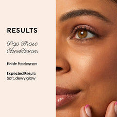 Cheeky Rose Highlighter highlighting rose-gold radiance on facial high points