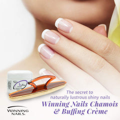 Winning Nails natural nails gain a glossy finish after buffing