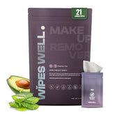 Wipes Well makeup remover wipes with aloe vera and avocado oil for gentle cleansing on the go.