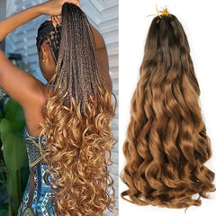 WIPPORYA French Curl Braiding Hair 24 inch loose wave six-pack for protective styling.