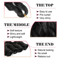 WIPPORYA Loose wave crochet hair 12in adds bounce and volume to styles.