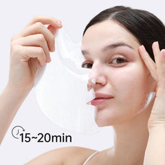 +WIS+ Witch Hazel Oil-Control Mask on sheet showcases balanced skin and reduced redness.
