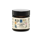 Wise Woman Herbals all-purpose salve jar front for everyday skin nourishment.