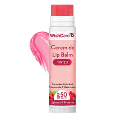 WishCare tinted lip balm SPF 50 outer packaging showcasing sun protection for daily use