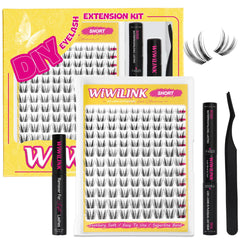 WiWiLINK wispy lash clusters in packaging for easy DIY application.